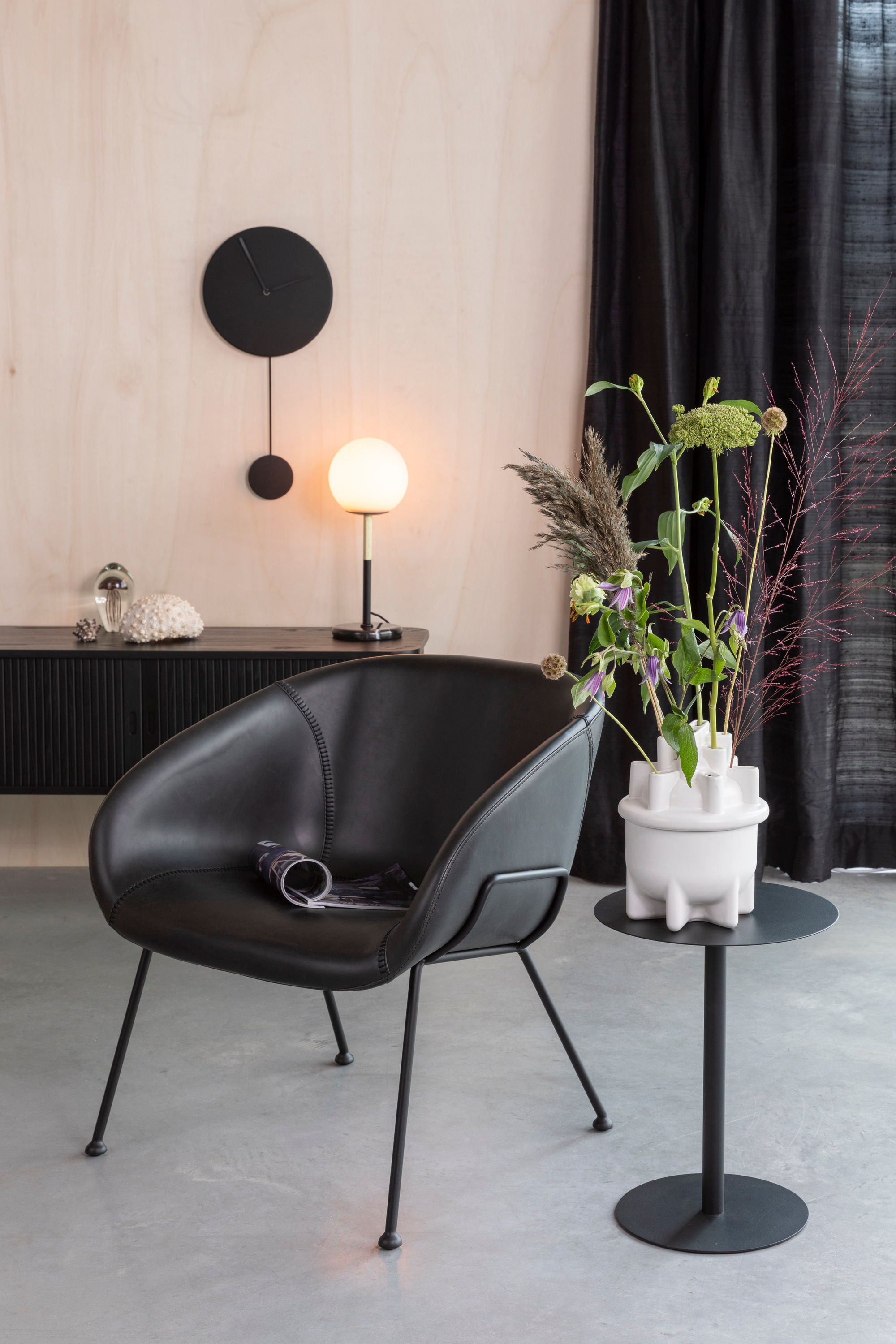 Zuiver Snow Black Round Side Table Small